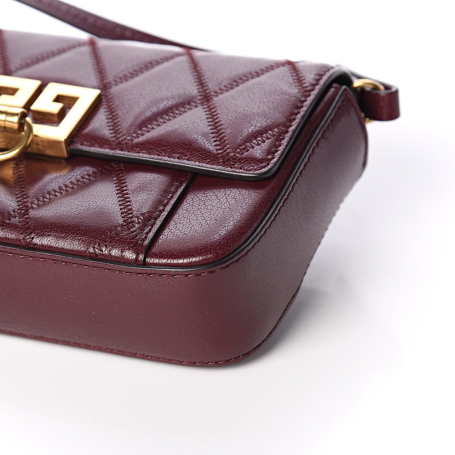 Givenchy Goatskin Quilted GV3 Mini Pocket Convertible Bag Aubergine 7 of 7