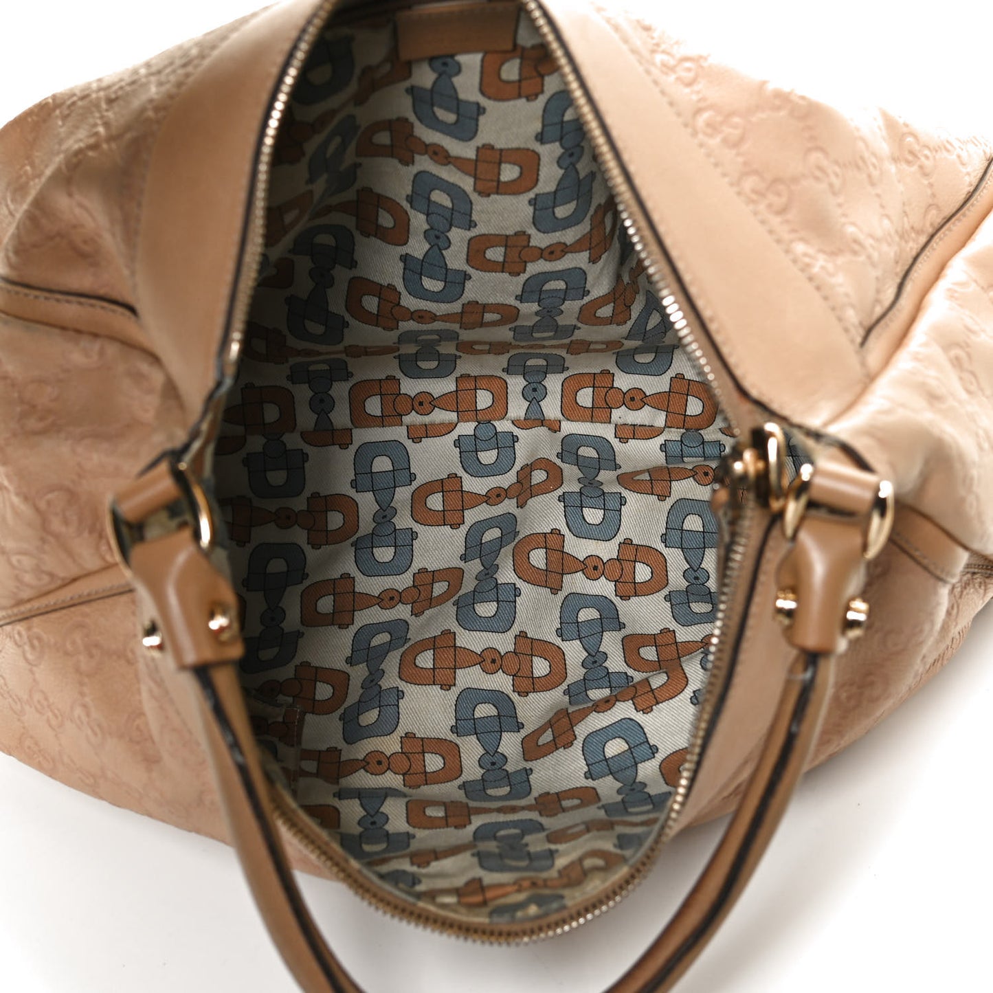 Guccissima Large D Gold Hobo Tan
