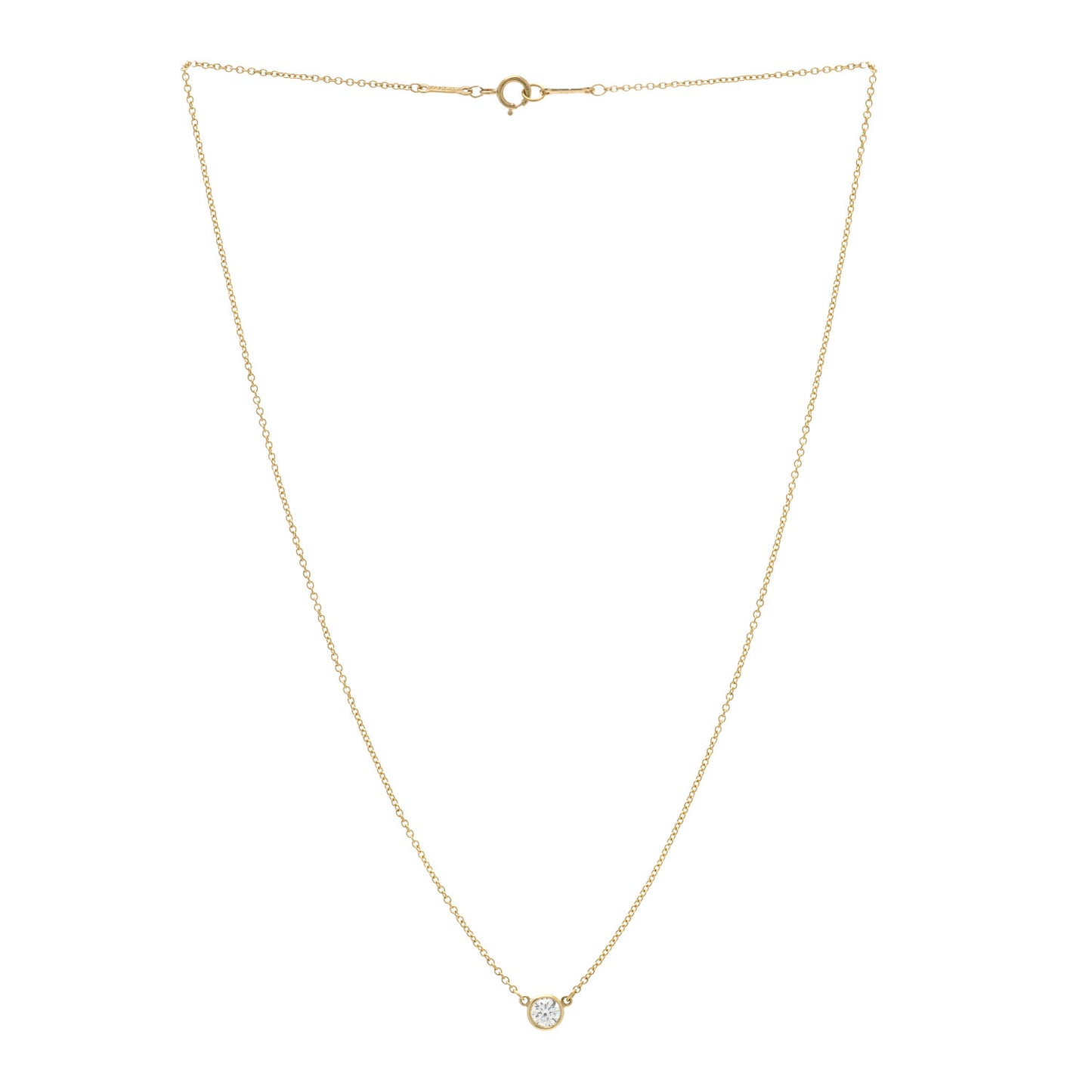 18K Yellow Gold Diamond .25ct Elsa Peretti Diamonds by the Yard Pendant Necklace