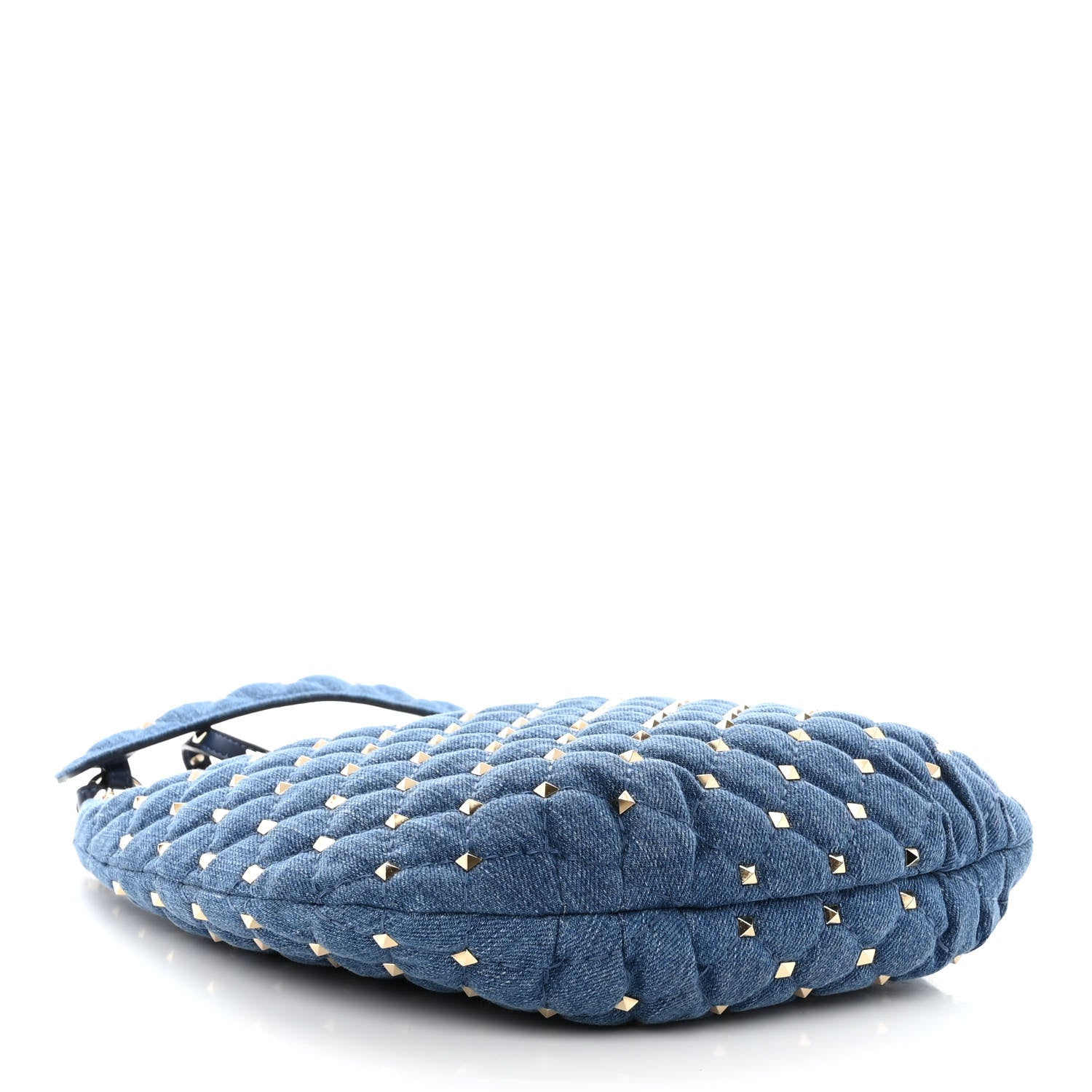 Valentino Garavani Denim Small Rockstud Spike Hobo Light Denim 4 of 9