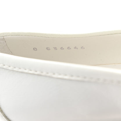 Chanel Shiny Lambskin Quilted CC Turnlock Loafers 37 White 8 of 10