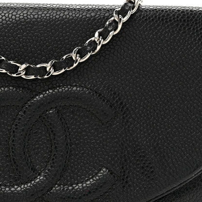 Chanel Caviar Half Moon Wallet On Chain WOC Black 9 of 14