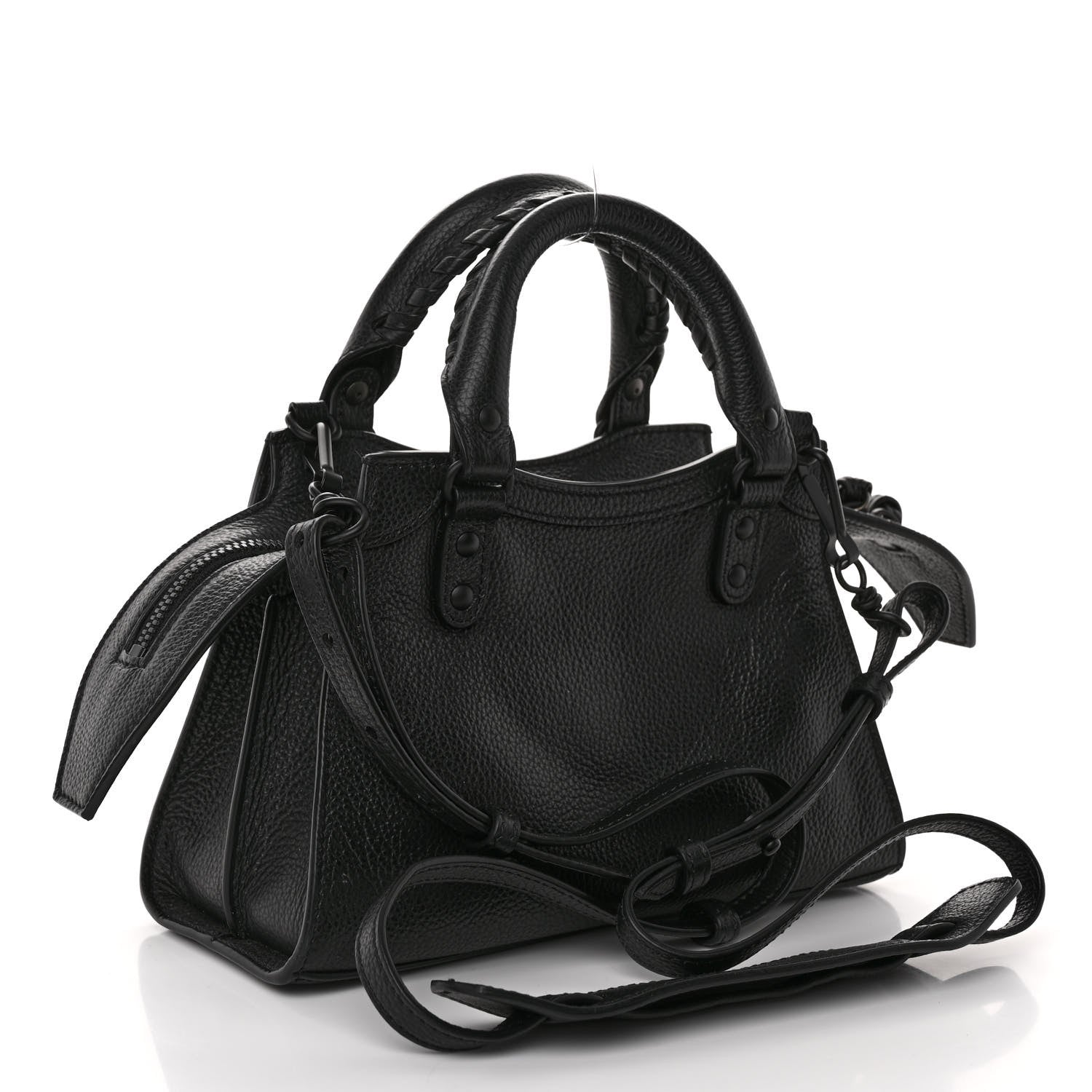 Balenciaga Grained Calfskin Neo Classic Black Hardware Mini City Black 3 of 9
