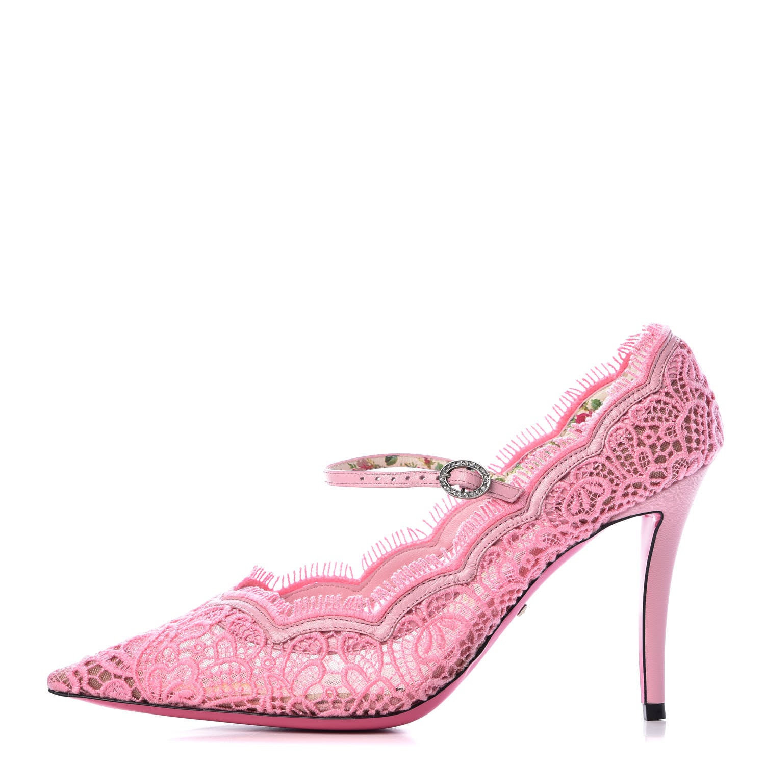 Gucci Lace Pizzo Venice Pumps 38.5 Sugar Pink 1 of 9