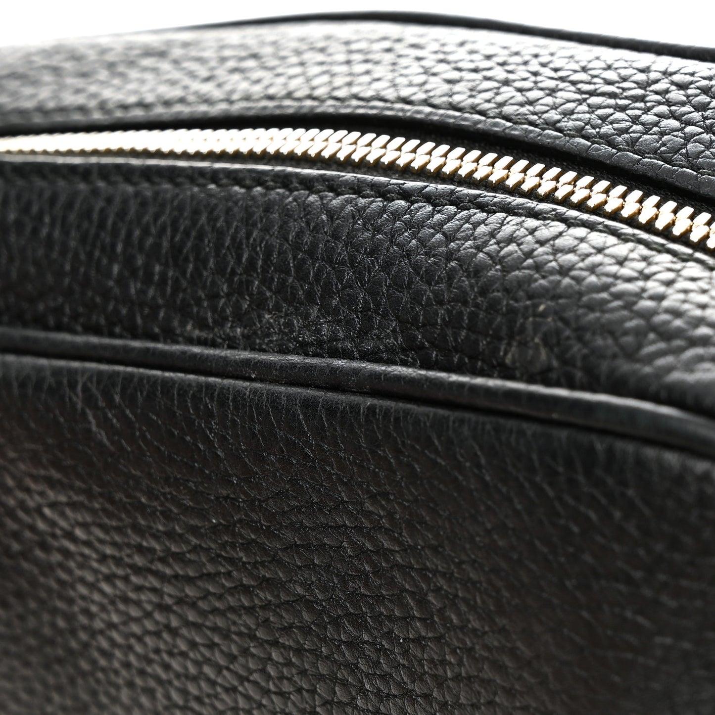 Pebbled Calfskin Small Soho Disco Bag Black