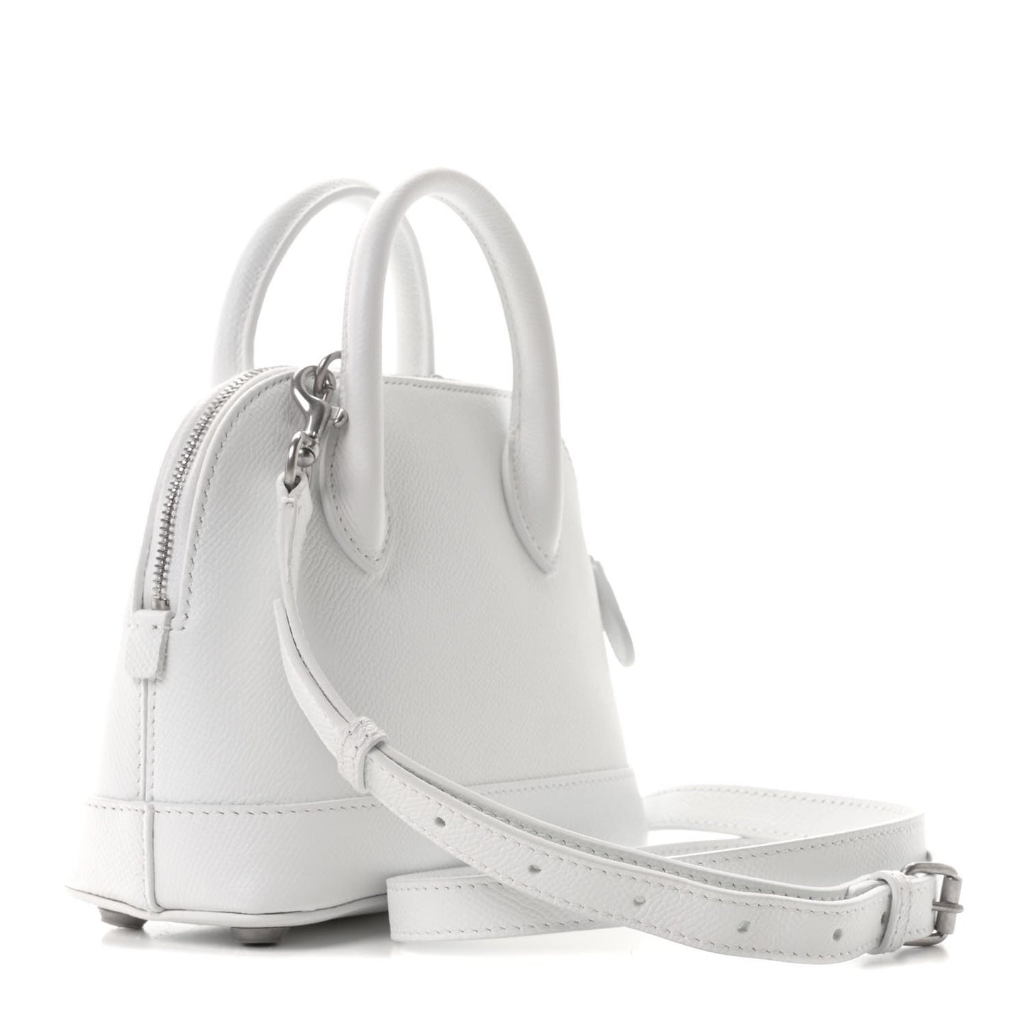 Grained Calfskin XXS Ville Top Handle Bag White Black