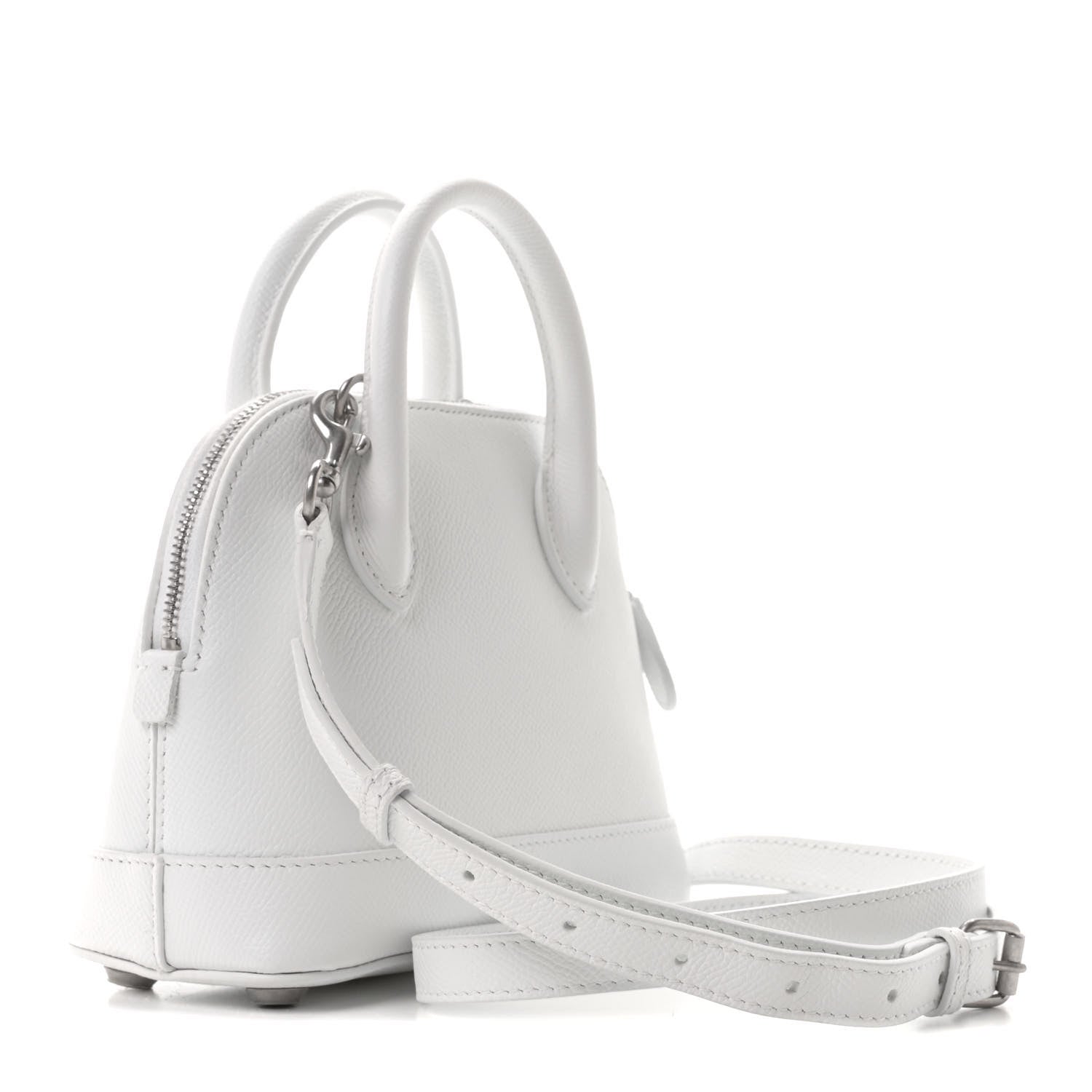 Balenciaga Grained Calfskin XXS Ville Top Handle Bag White Black 4 of 10