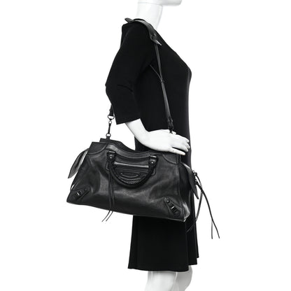 Balenciaga Grained Calfskin Black Hardware Neo Classic City Black 2 of 13