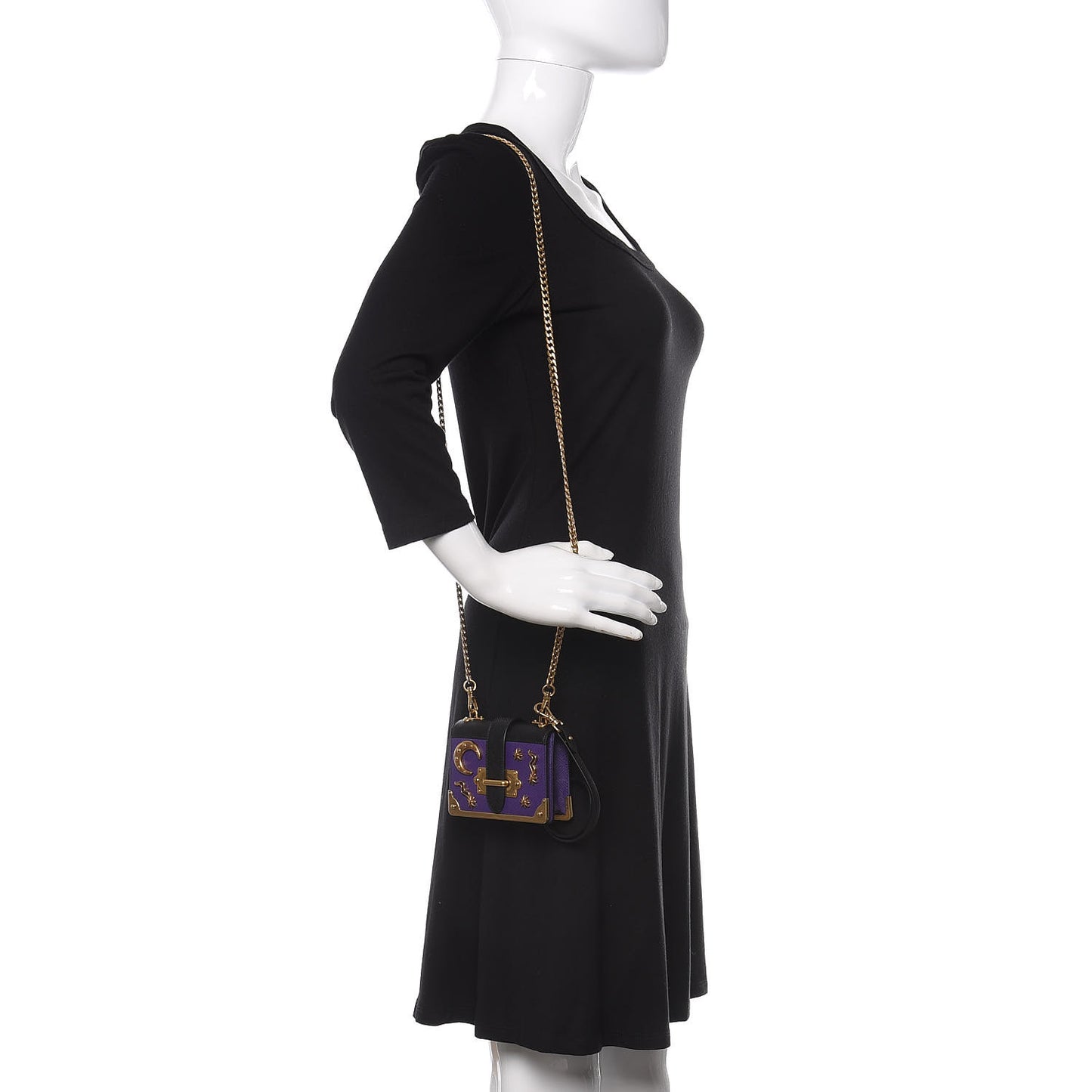 Saffiano Astrology Mini Cahier Bag Viola Black