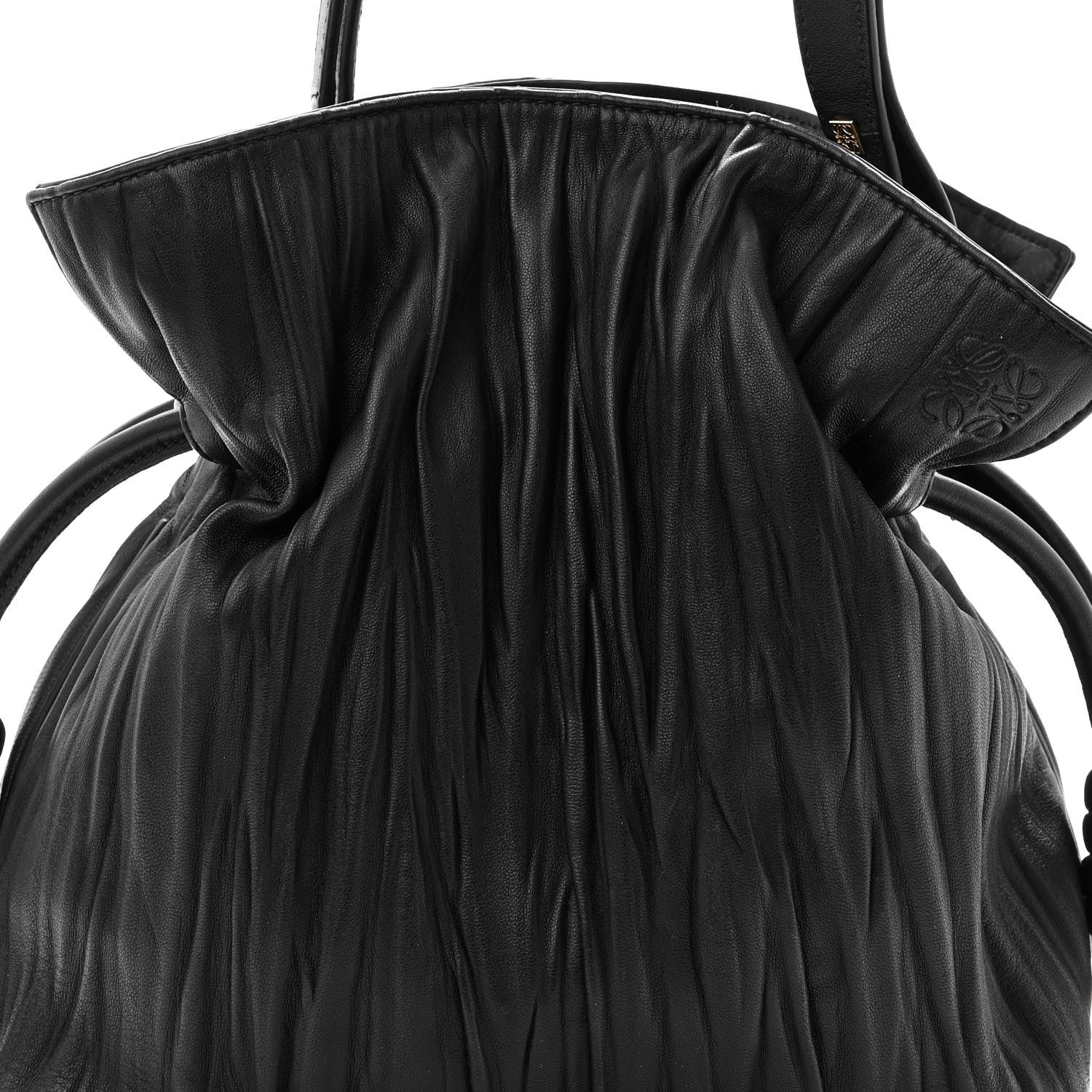 Loewe Crinkled Nappa Small Flamenco Knot Shoulder Bag Black 7 of 9