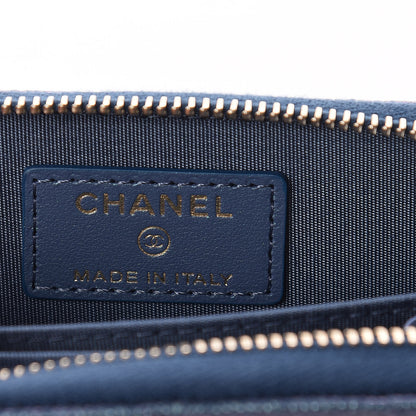 Chanel Iridescent Caviar Quilted Zip Coin Purse Blue 6 of 8