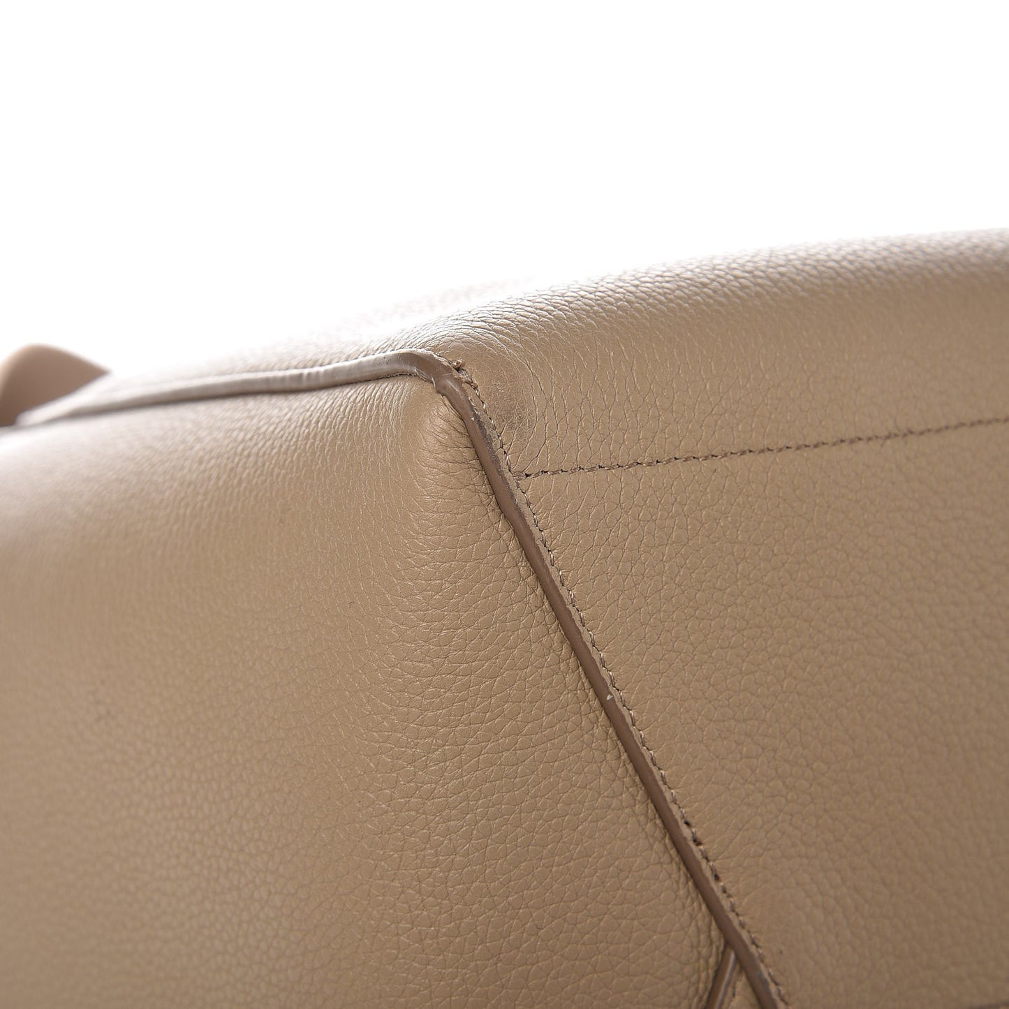 Soft Grained Calfskin Sangle Bucket Bag Dune