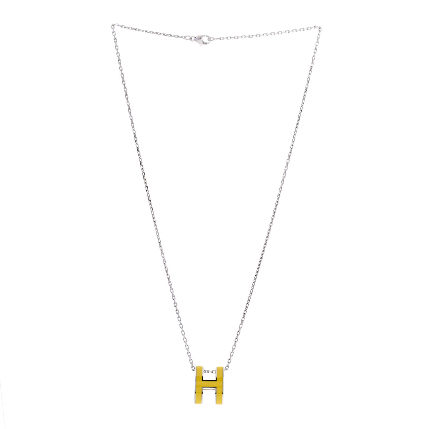 Palladium Pop H Pendant Necklace New Lime