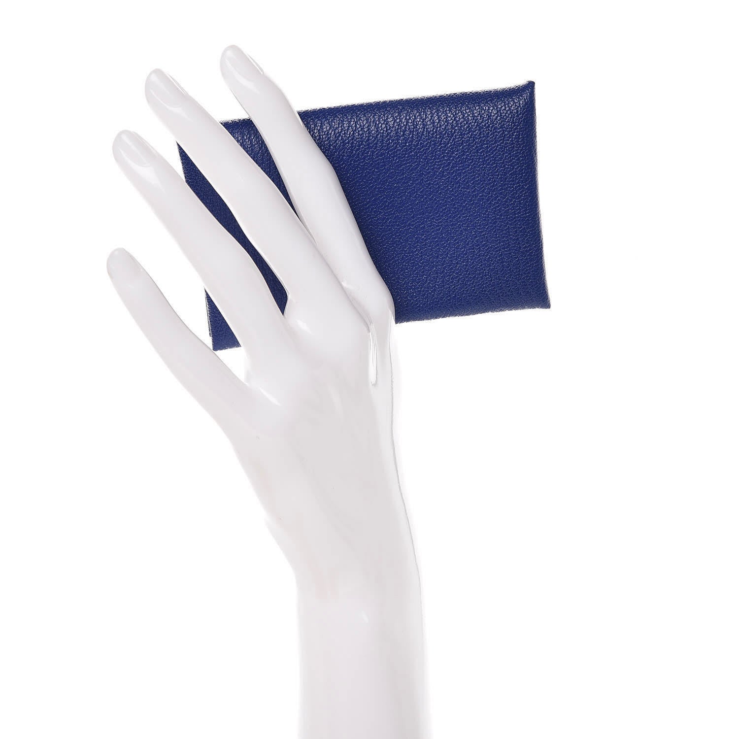 Hermes Chevre Mysore Calvi Card Case Bleu Encre 2 of 7