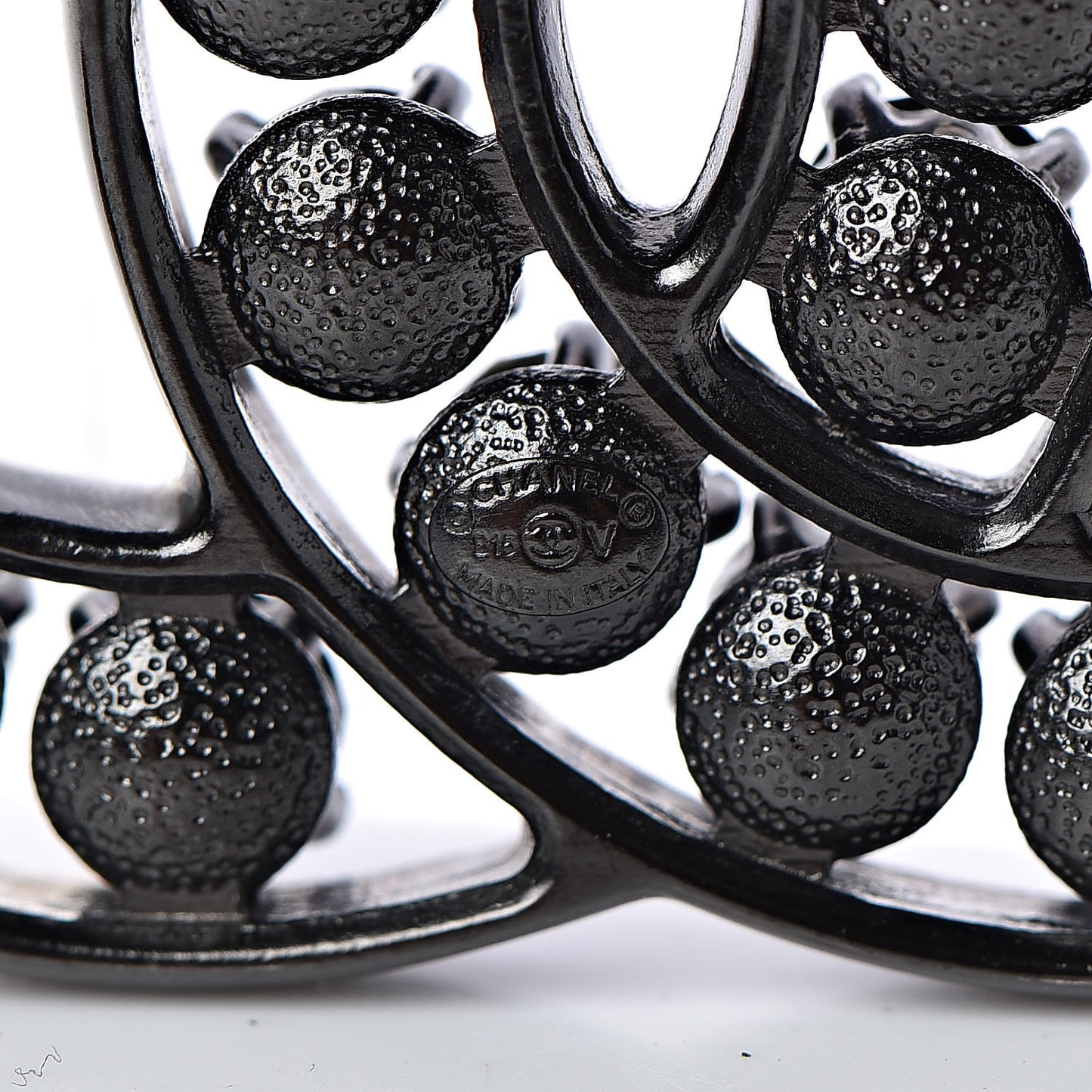 Ruthenium Crystal CC Brooch Black