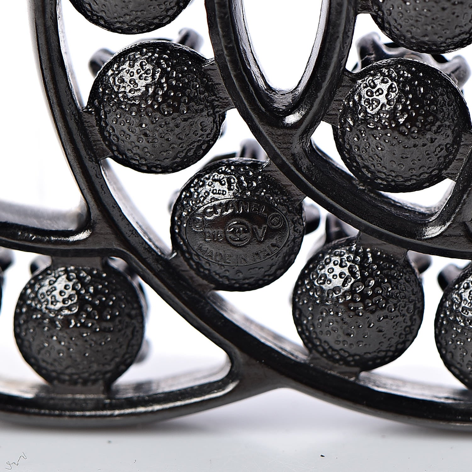 Chanel Ruthenium Crystal CC Brooch Black 4 of 4