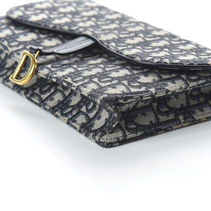 Christian Dior Oblique Saddle Chain Pouch Blue 7 of 10