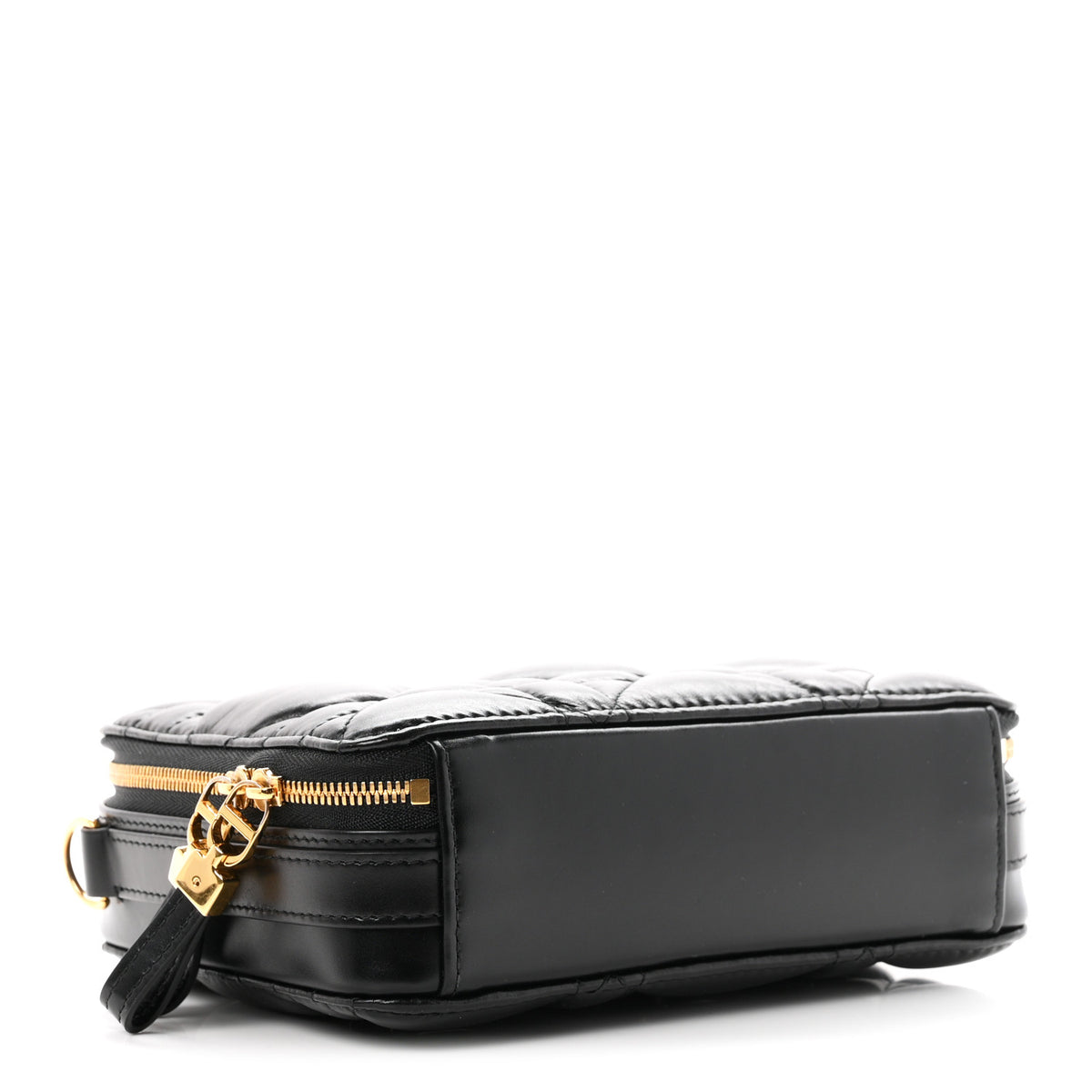 Calfskin Macrocannage Caro Box Bag Black