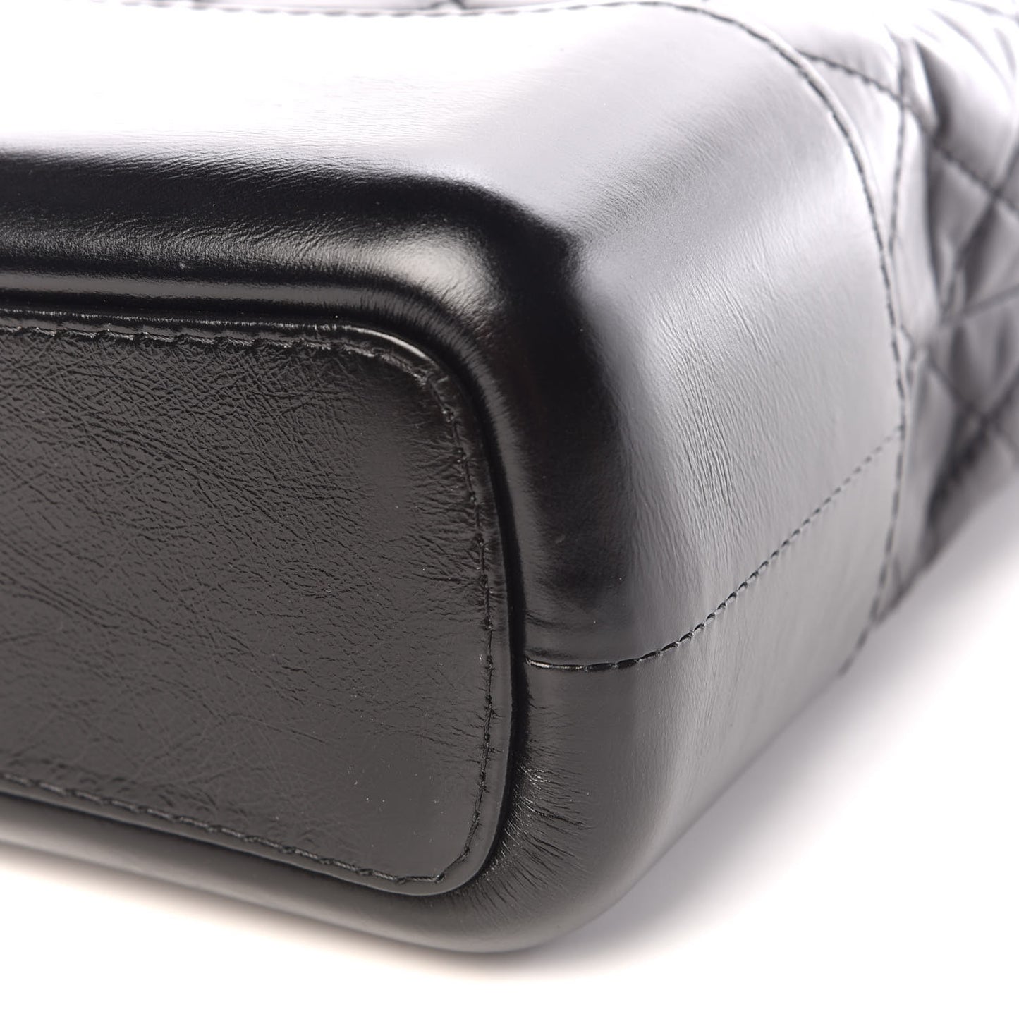 Aged Calfskin Quilted Medium Gabrielle Hobo Black
