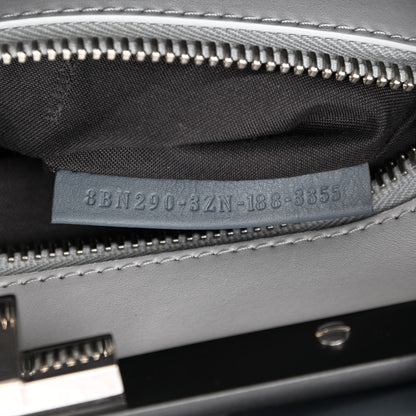 Fendi Vitello Seta Shiny Nappa Medium Peekaboo Iconic Satchel Tempesta Grigio Perla 8 of 11