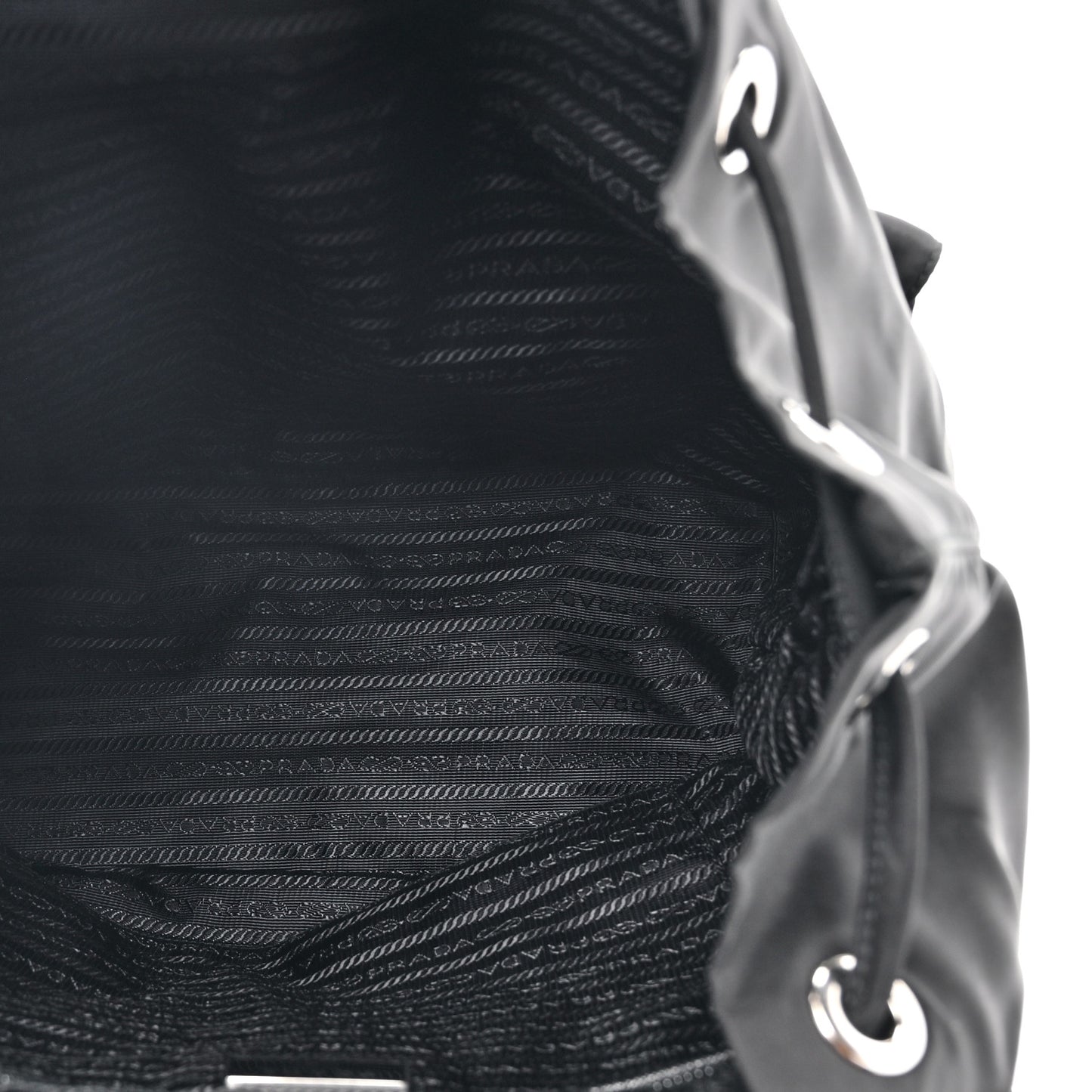 Nylon Vela Saffiano Medium Backpack Black
