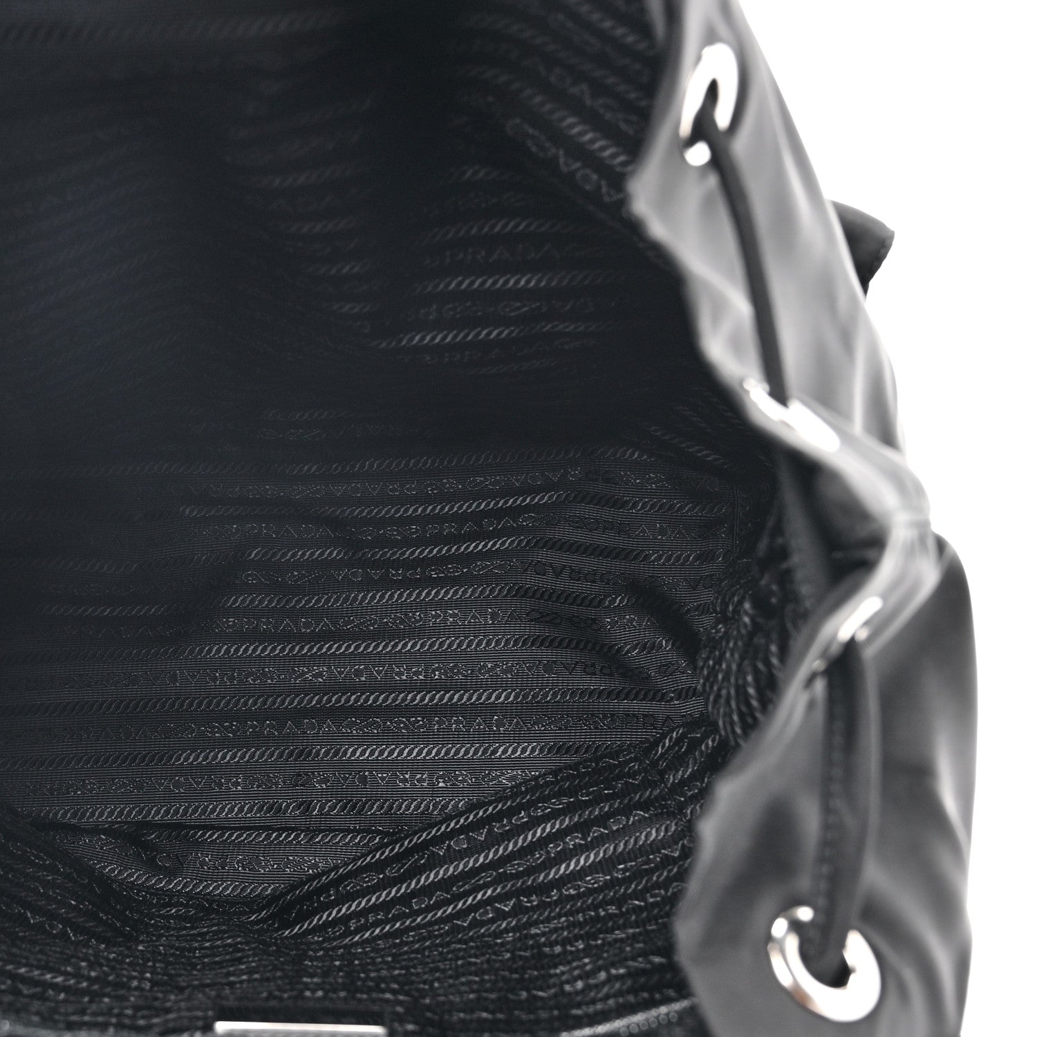 Prada Nylon Vela Saffiano Medium Backpack Black 5 of 10