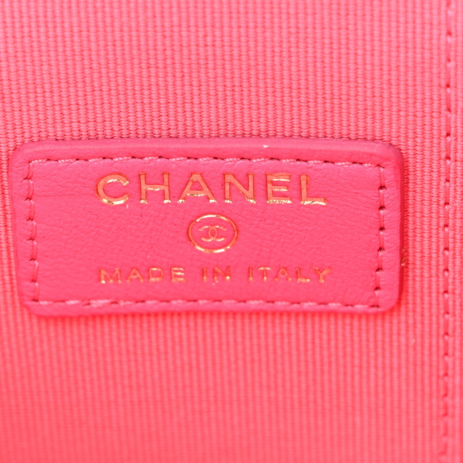 Chanel Lambskin Quilted Mini Vanity Case With Pearl Chain Pink 5 of 10