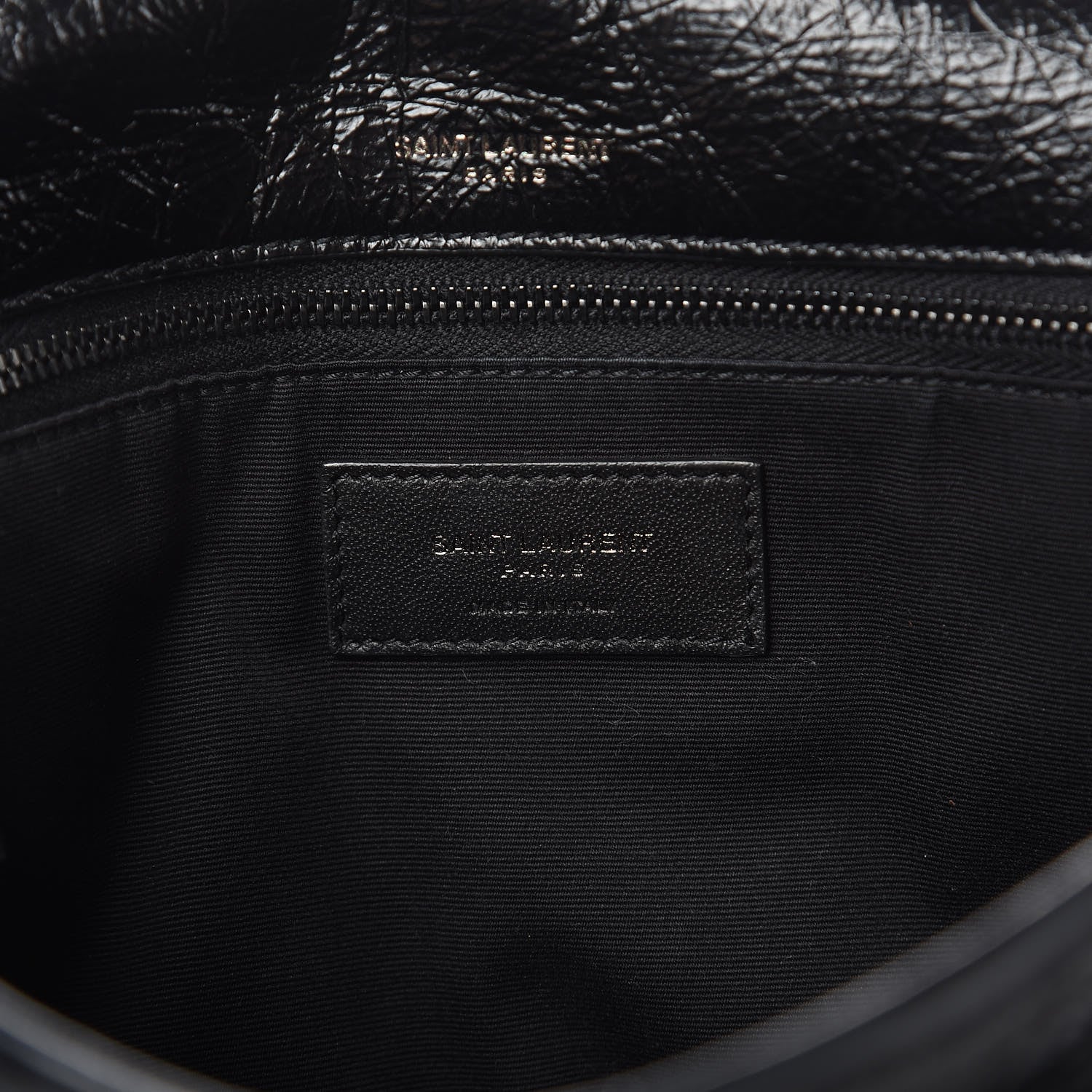 Saint Laurent Crinkled Calfskin Matelasse Monogram Medium Niki Chain Satchel Black 7 of 10