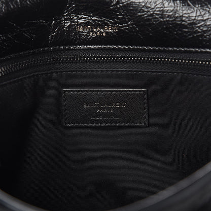 Saint Laurent Crinkled Calfskin Matelasse Monogram Medium Niki Chain Satchel Black 7 of 10