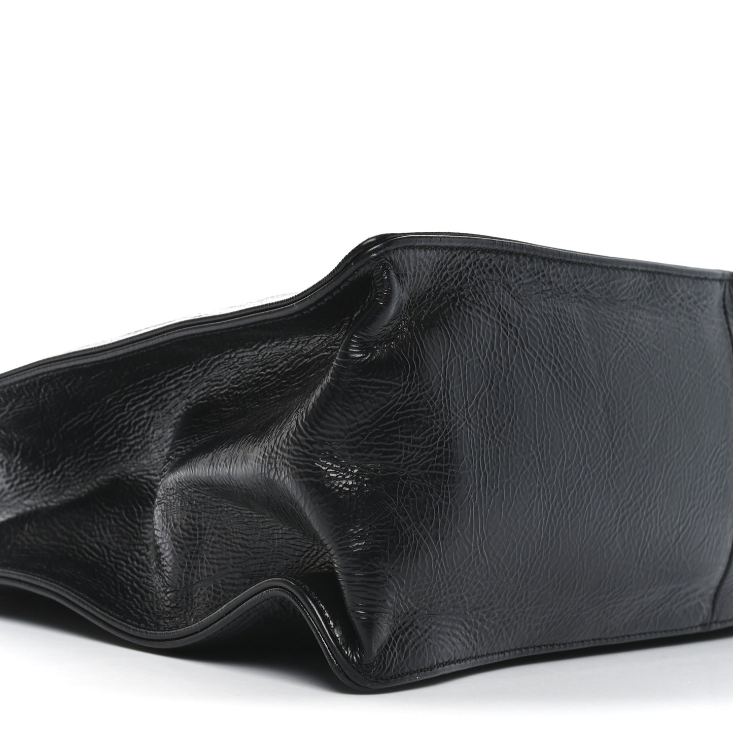 Glazed Aged Calfskin CC Tote Black