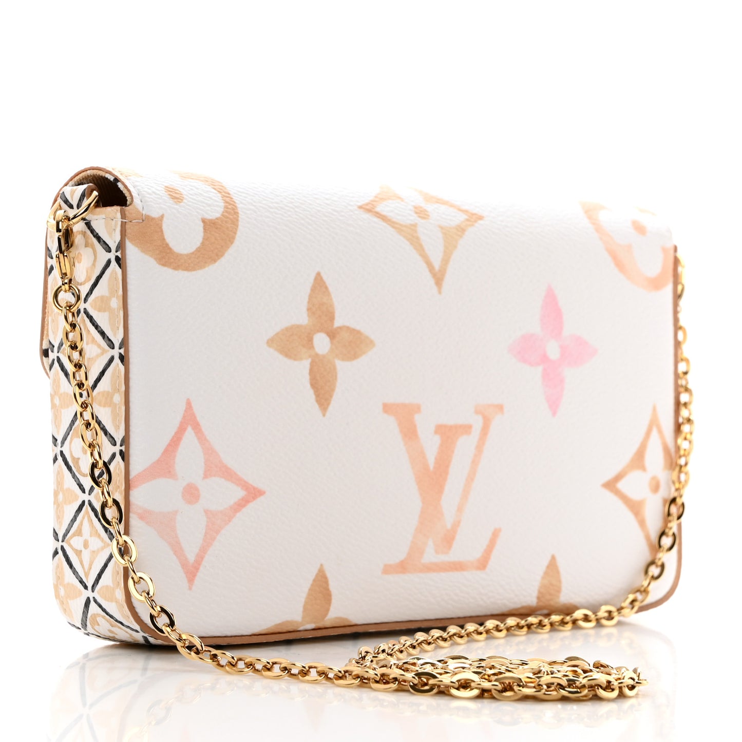 Monogram Giant By The Pool 2.0 Felicie Pochette Chain Wallet Beige