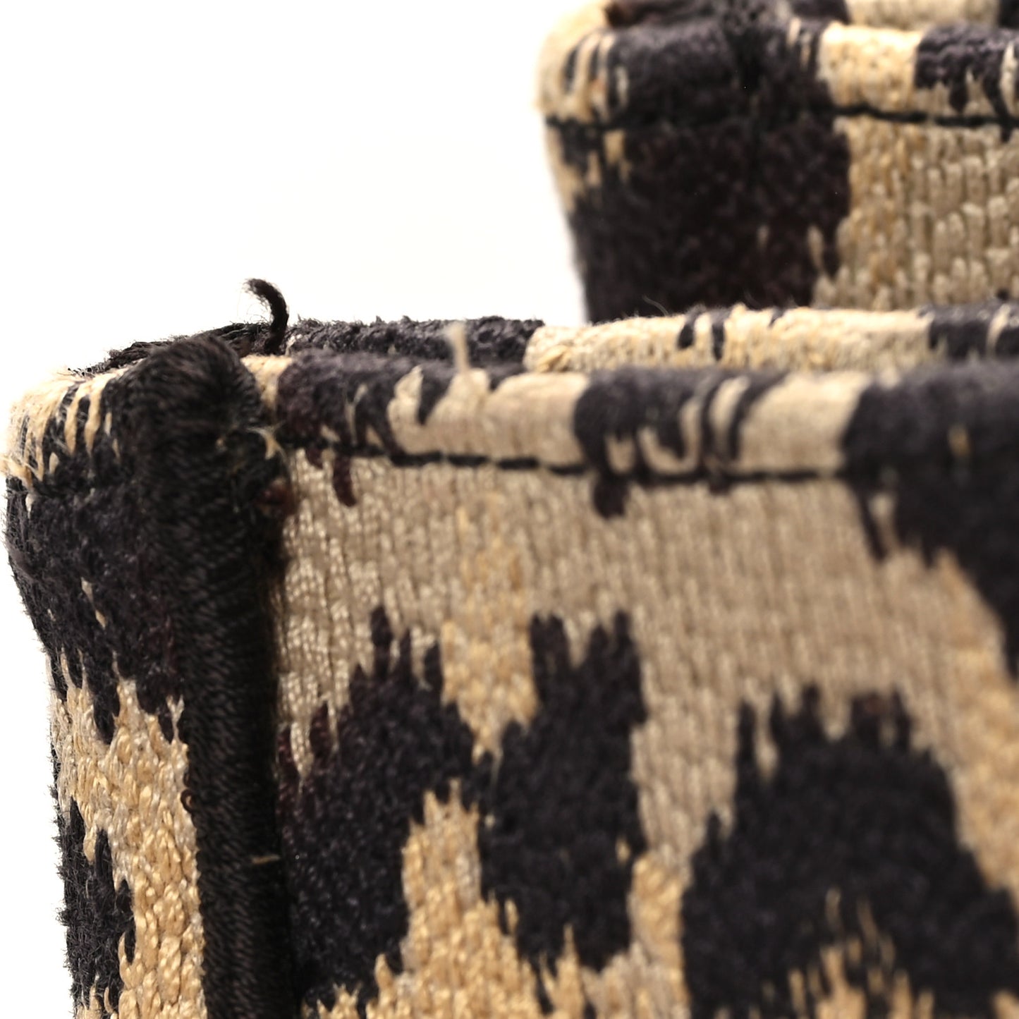 Canvas Mizza Embroidered Medium Leopard Book Tote Beige