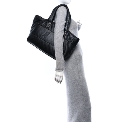 Chanel Lambskin Quilted Large Coco Cocoon Reversible Tote Black 2 of 10