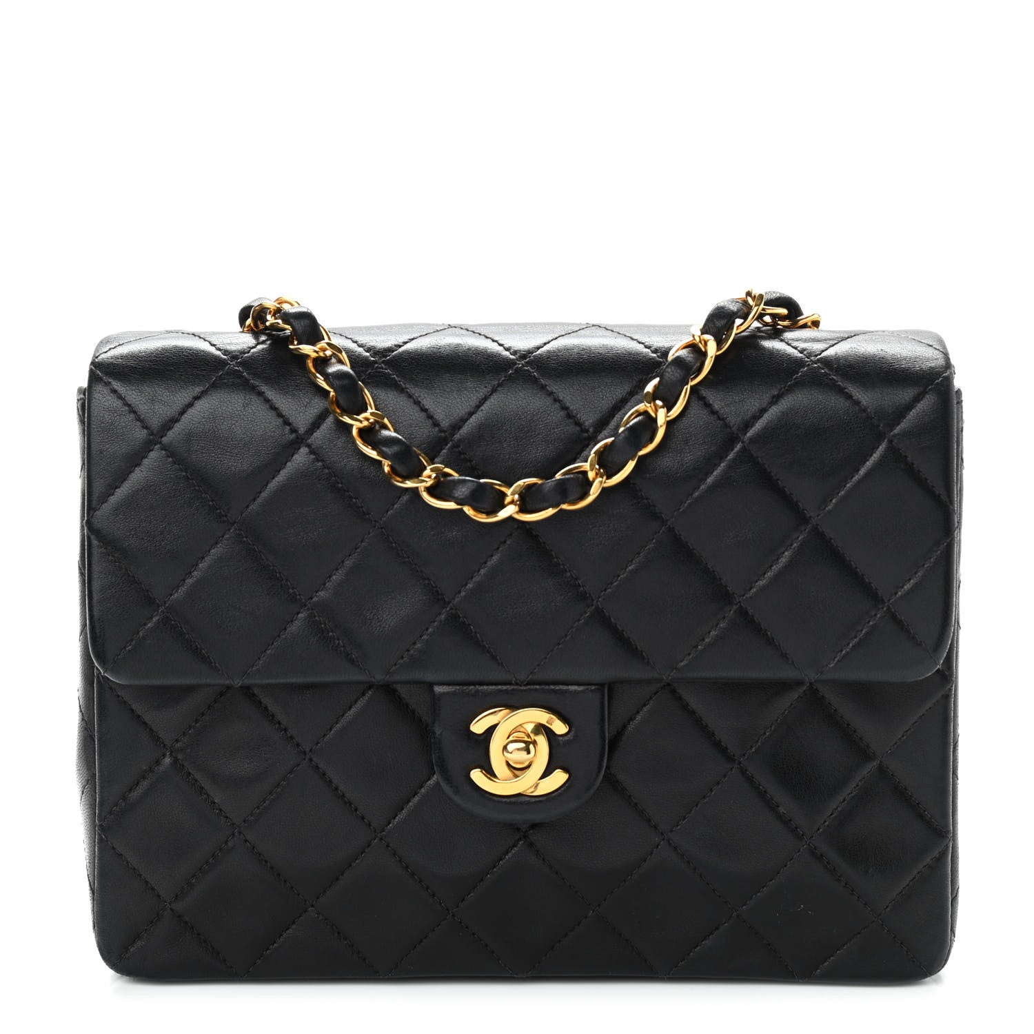 Chanel Lambskin Quilted Mini Square Flap Bag Black 1 of 10