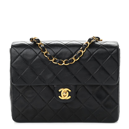 Chanel Lambskin Quilted Mini Square Flap Bag Black 1 of 10