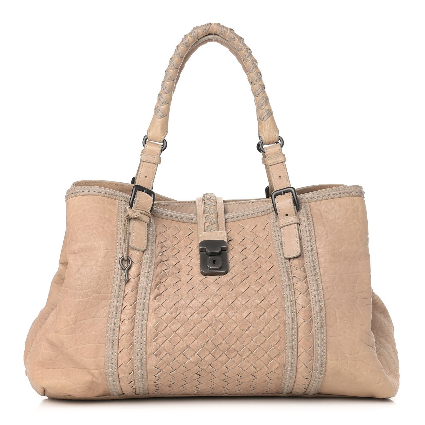 Nappa Intrecciato Punto Mocassino Roma Tote Cloth