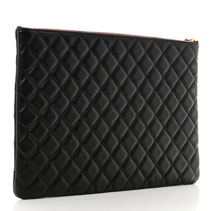 Chanel Caviar Quilted Large Cosmetic Case Black 3 of 8