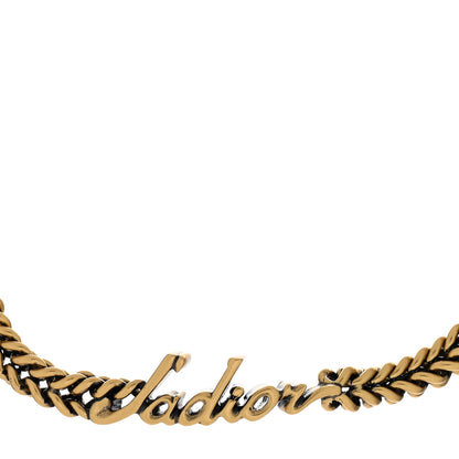 Christian Dior Metal J'Adior Logo Choker Necklace Aged Gold 3 of 4