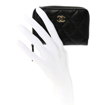 Chanel Caviar Quilted Zip Coin Purse Black 2 of 8