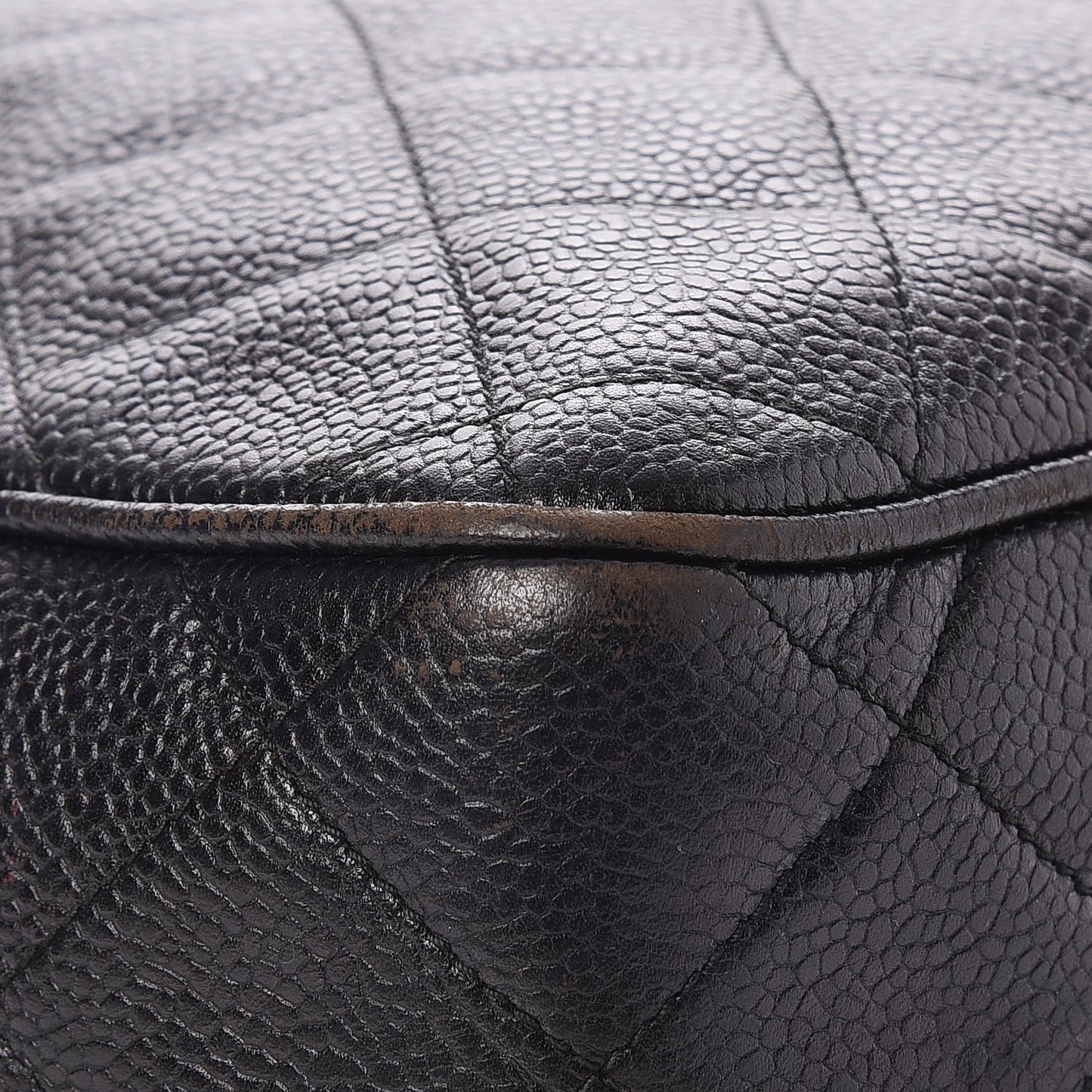 Caviar Quilted Camera Case Black
