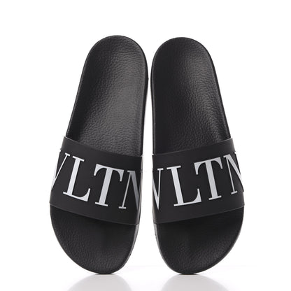 Valentino Garavani Rubber Mens VLTN Pool Slide Sandals 45 Black 5 of 10