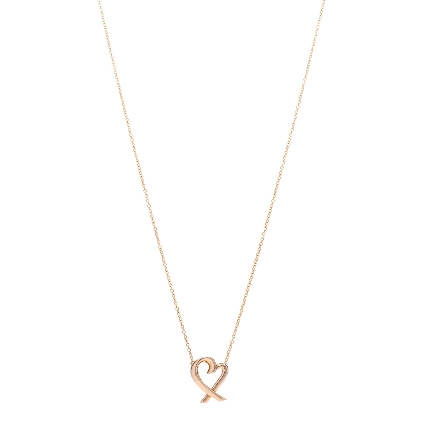 18K Rose Gold Small Paloma Picasso Loving Heart Pendant Necklace