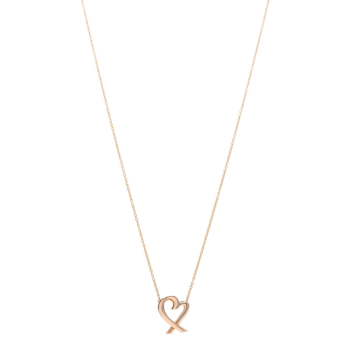 Tiffany 18K Rose Gold Small Paloma Picasso Loving Heart Pendant Necklace 1 of 7