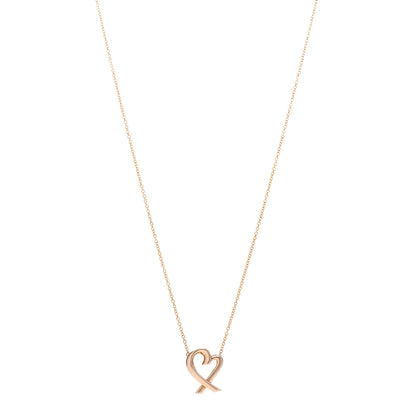 Tiffany 18K Rose Gold Small Paloma Picasso Loving Heart Pendant Necklace 1 of 7