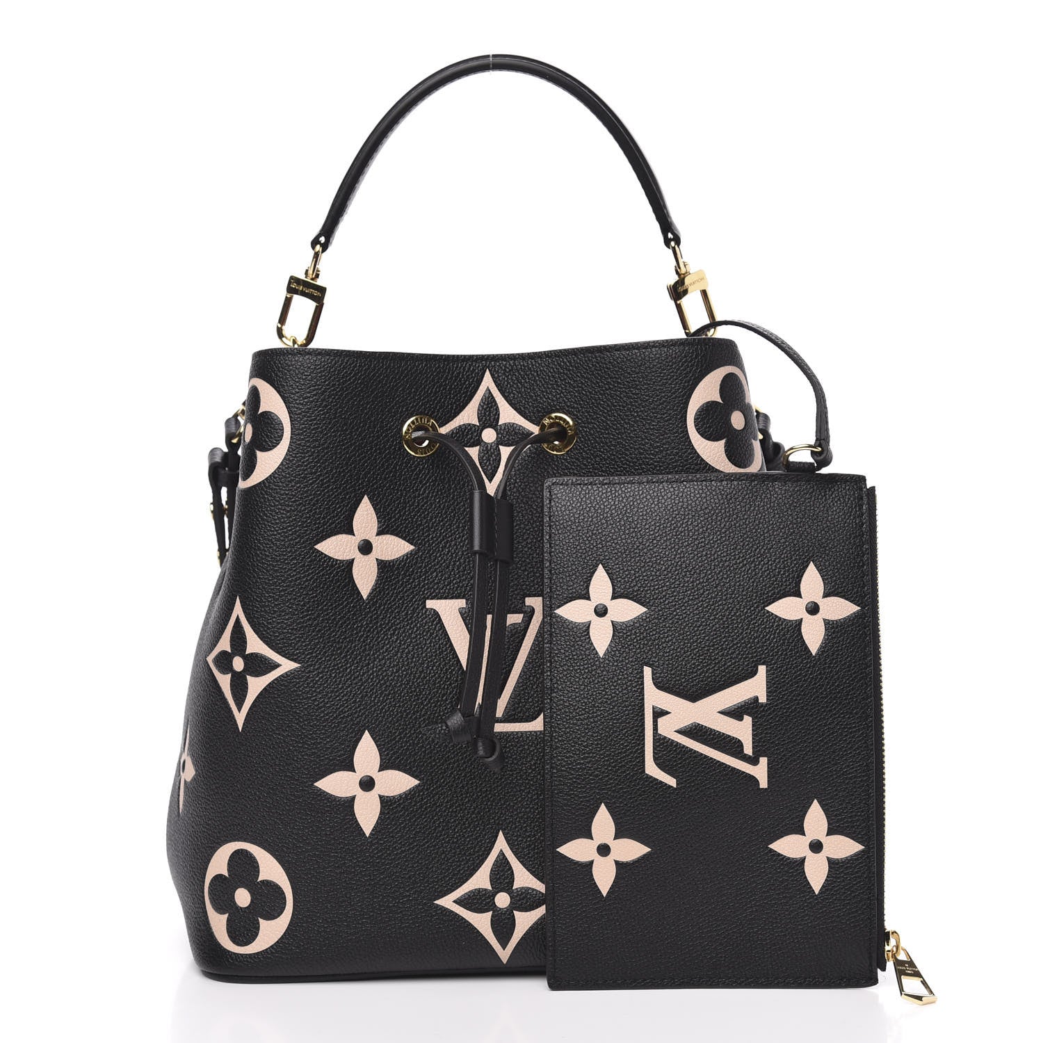 Louis Vuitton Empreinte Monogram Giant Neonoe MM Black Beige 3 of 9