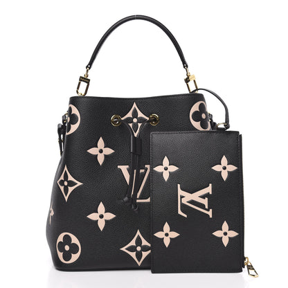 Louis Vuitton Empreinte Monogram Giant Neonoe MM Black Beige 3 of 9