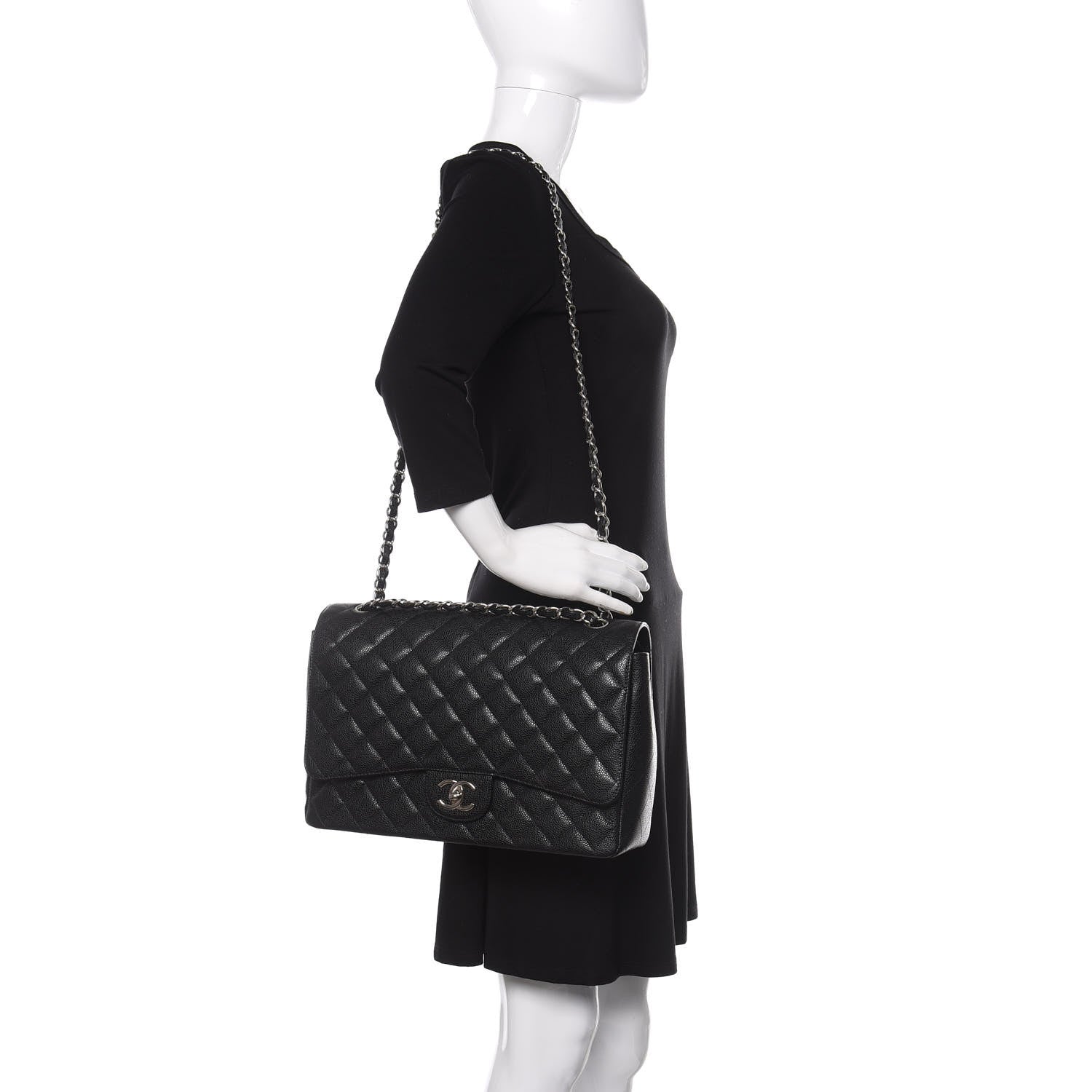 Chanel Caviar Quilted Maxi Double Flap Black 2 of 13