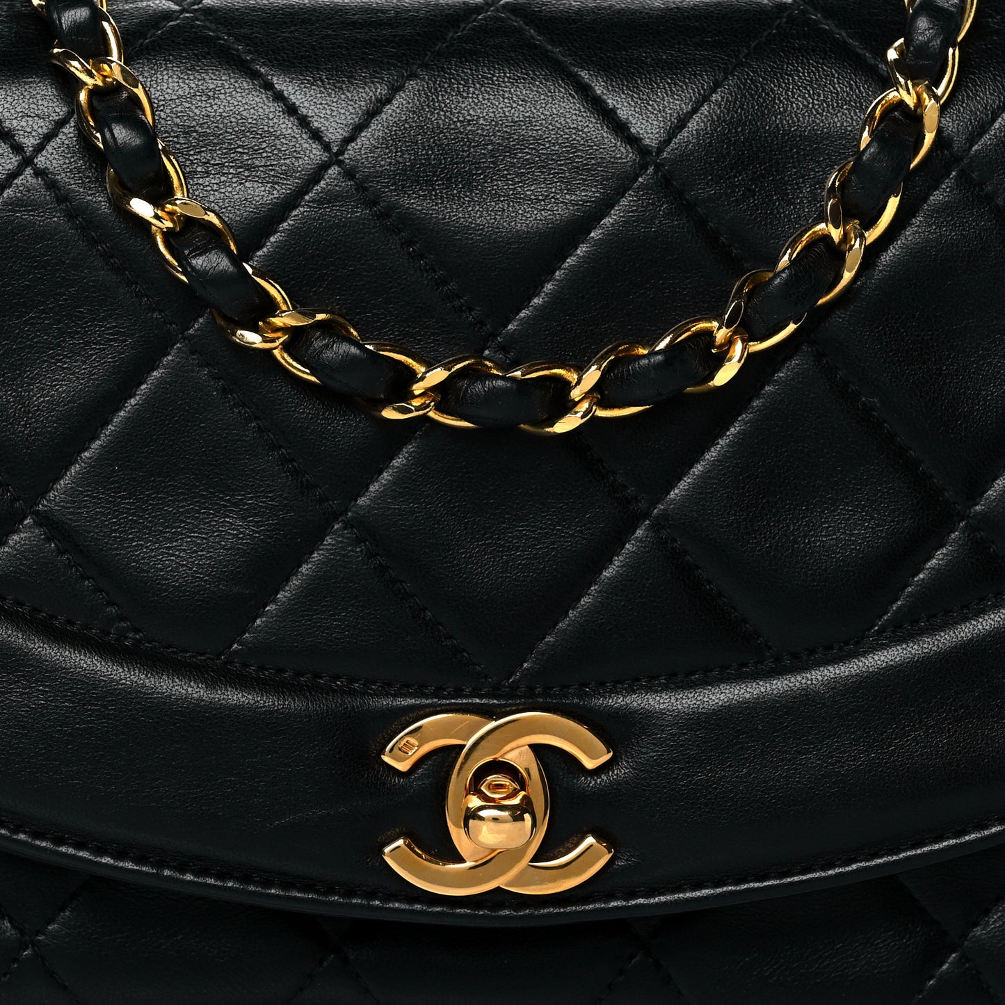 Lambskin Quilted Small Single Flap Black