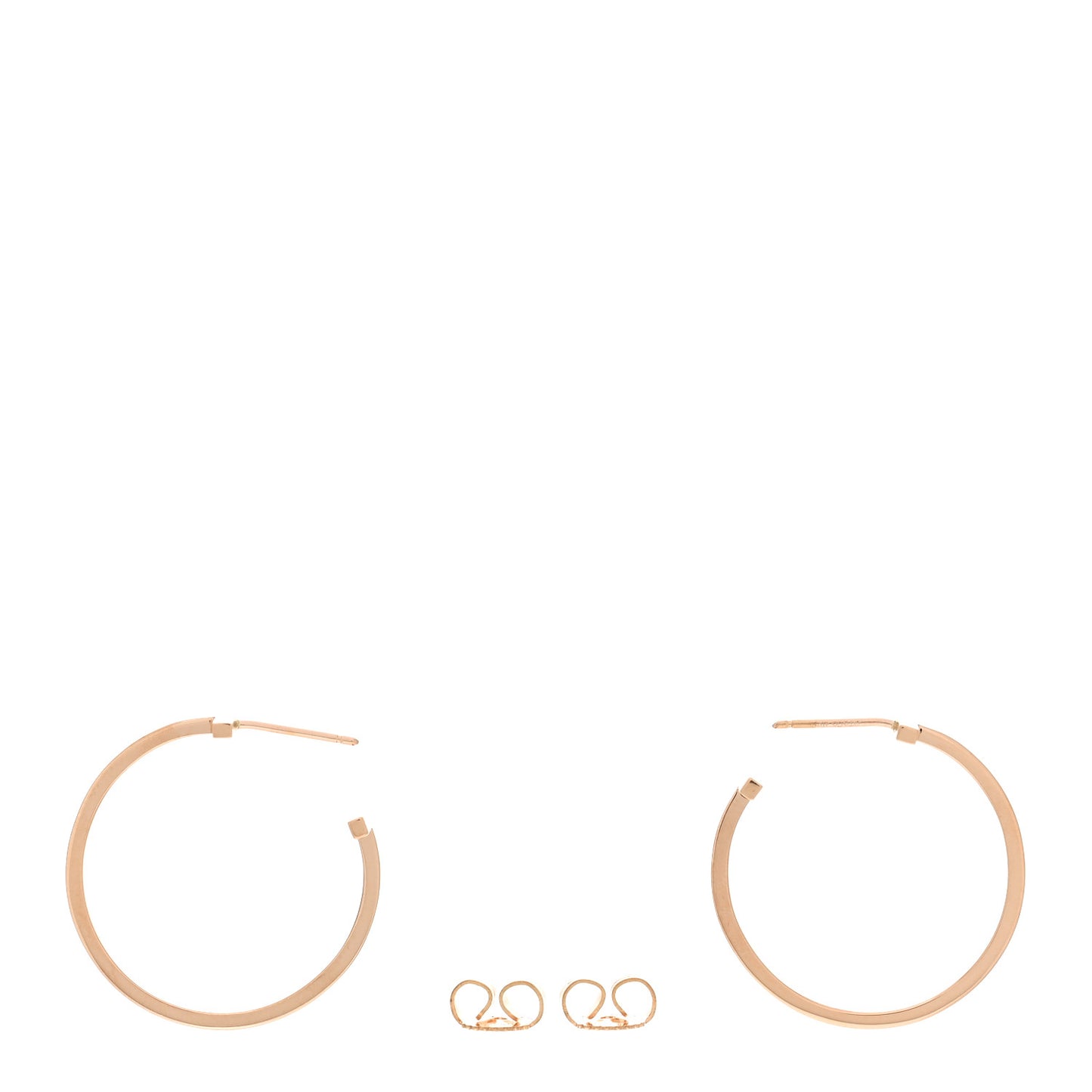18K Rose Gold Medium T Wire Hoop Earrings