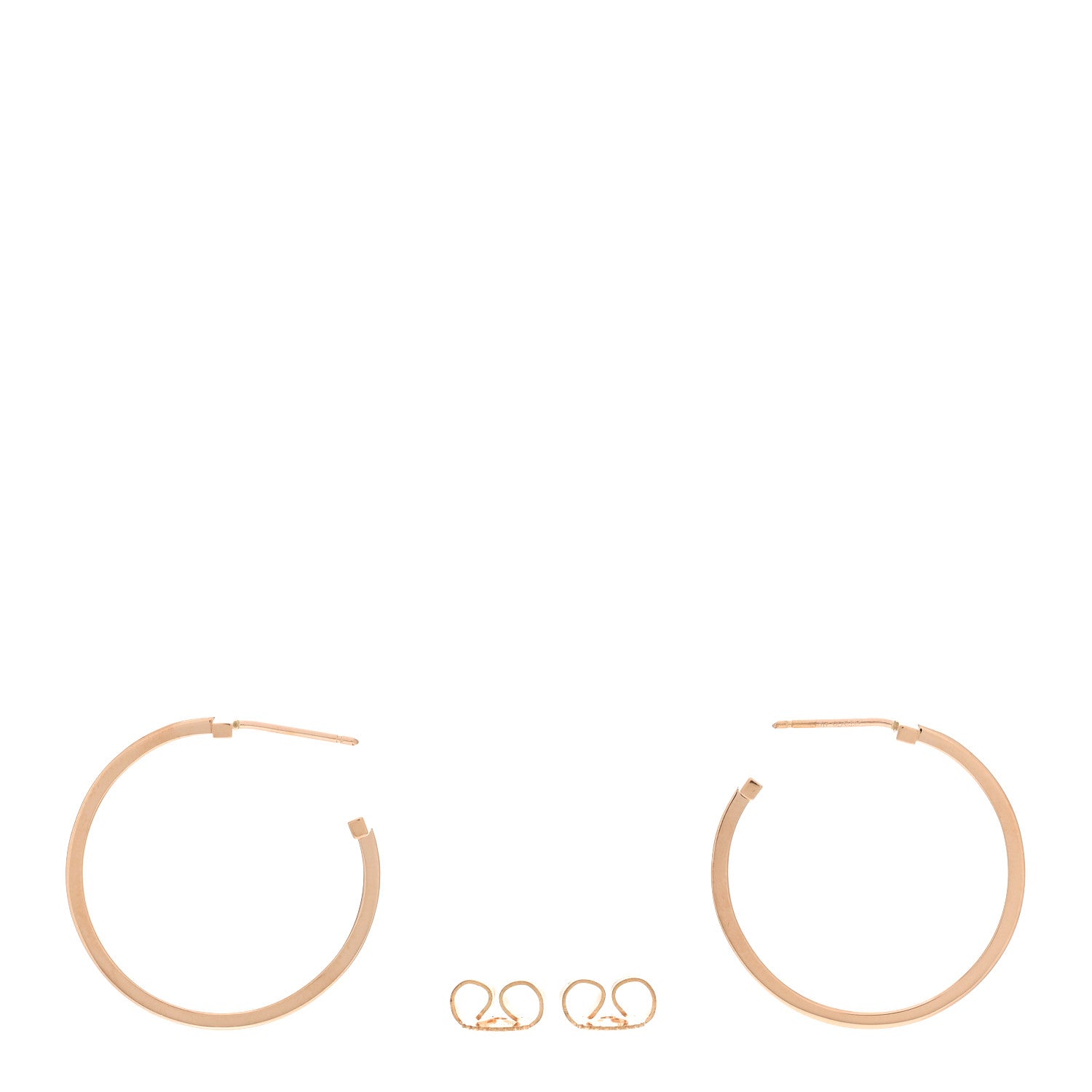 Tiffany 18K Rose Gold Medium T Wire Hoop Earrings 3 of 4